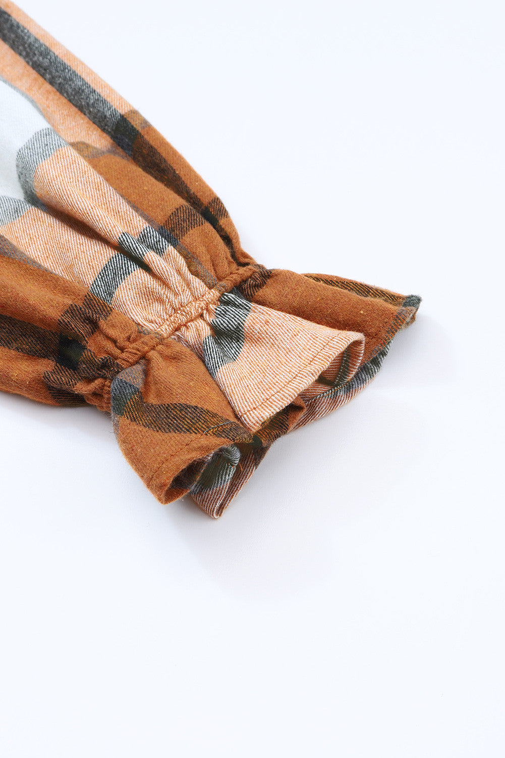 Navkolo shirt dress with khaki check pattern and neck collar