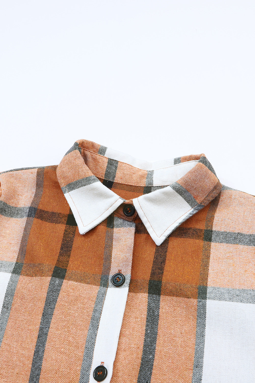 Navkolo shirt dress with khaki check pattern and neck collar