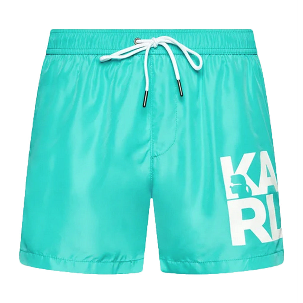ŠORTKY KARL LAGERFELD KL22MBS08 Potisk KARL Turquoise