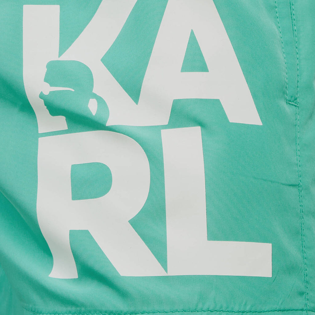 ŠORTKY KARL LAGERFELD KL22MBS08 Potisk KARL Turquoise