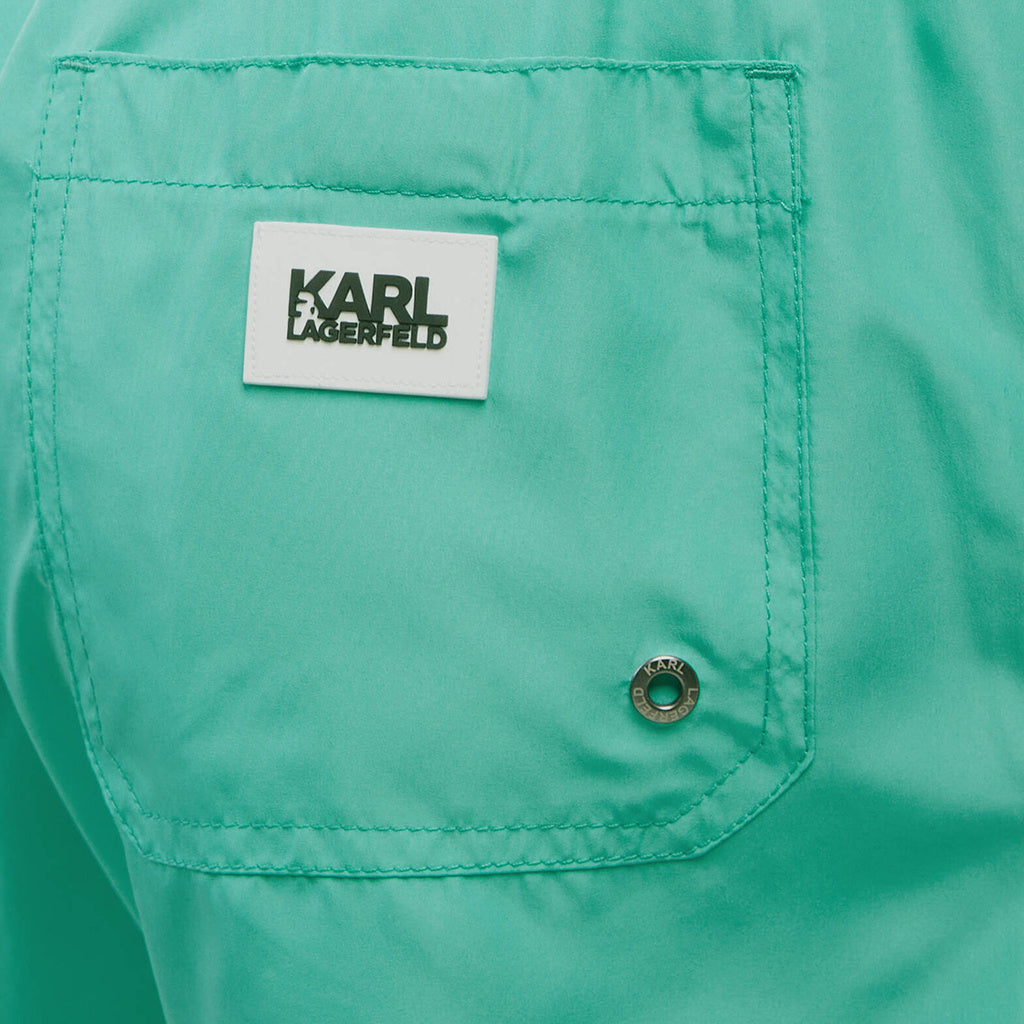 ŠORTKY KARL LAGERFELD KL22MBS08 Potisk KARL Turquoise