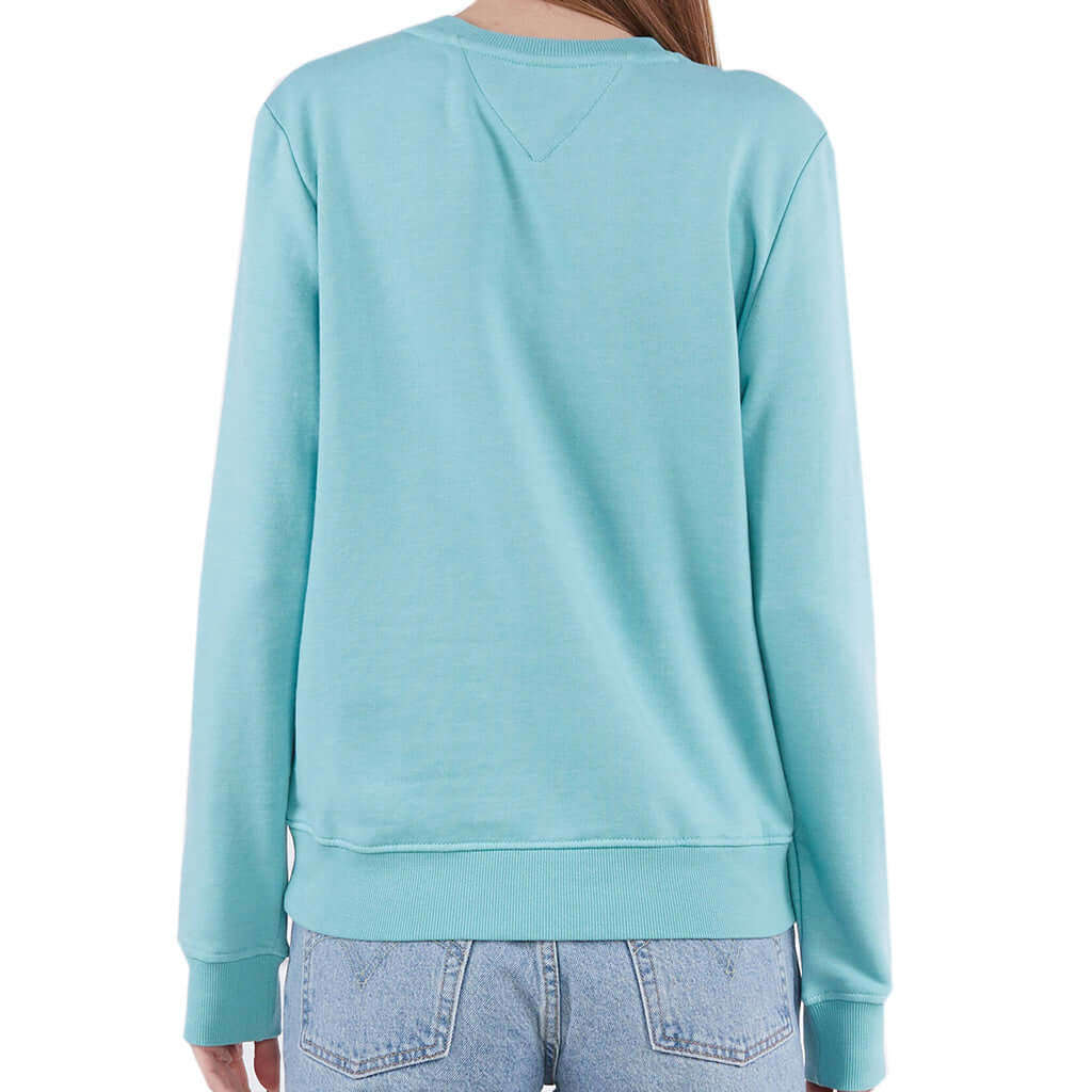 Dámská mikina TOMMY JEANS TJW REG SERIF DW0DW15056 Turquoise