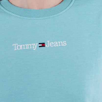 Dámská mikina TOMMY JEANS TJW REG SERIF DW0DW15056 Turquoise